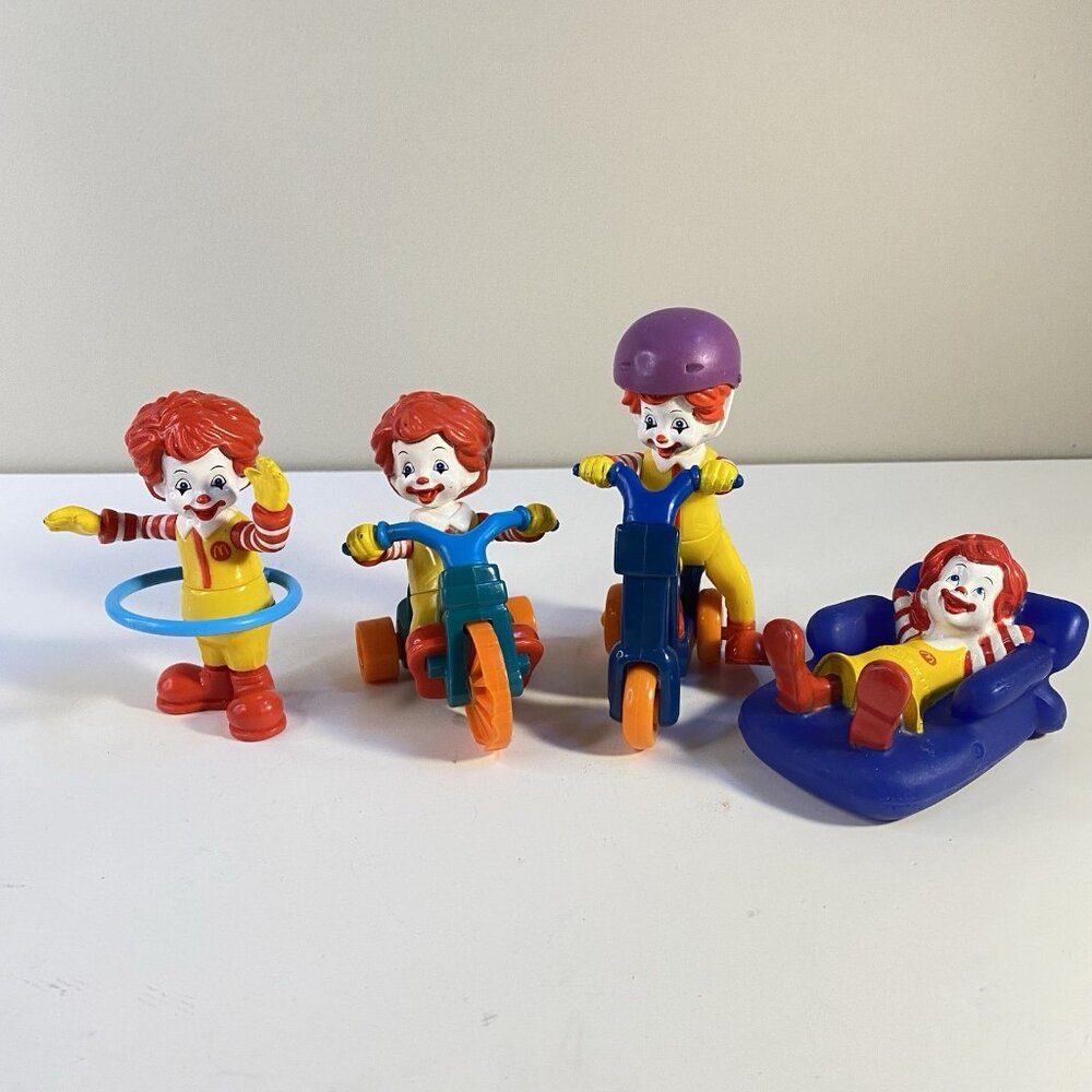 Rare 2000s Young Baby Ronald McDonald Figures (4) McDonald’s Happy Meal Toys